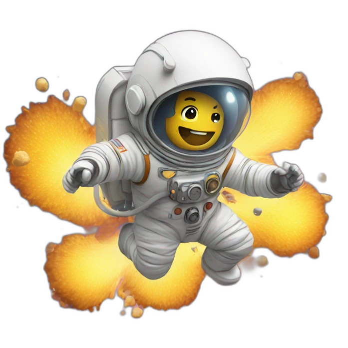 Cute exploding astronaut emoji