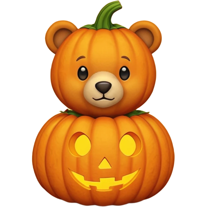Teddy bear sitting in a pumpkin emoji