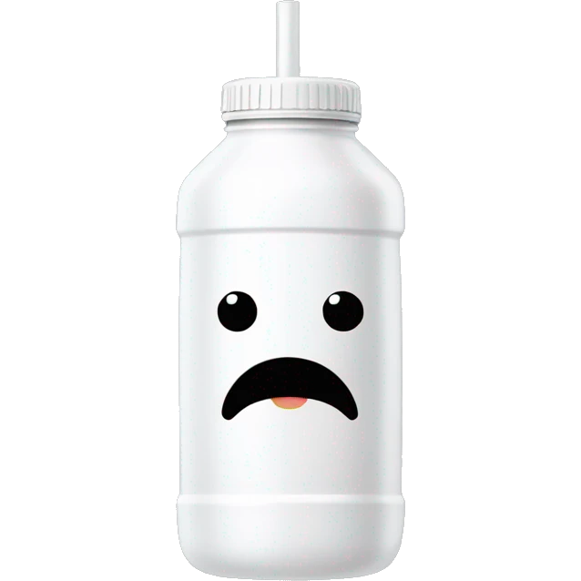 white water bottle with handle and straw emoji