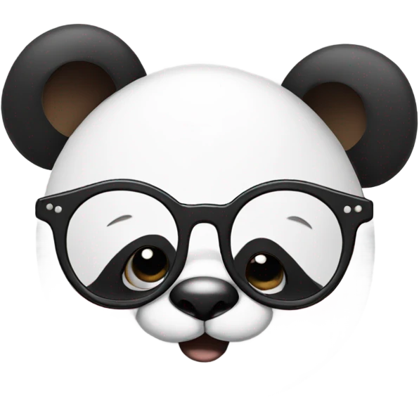 Cute panda wearing glasses  emoji