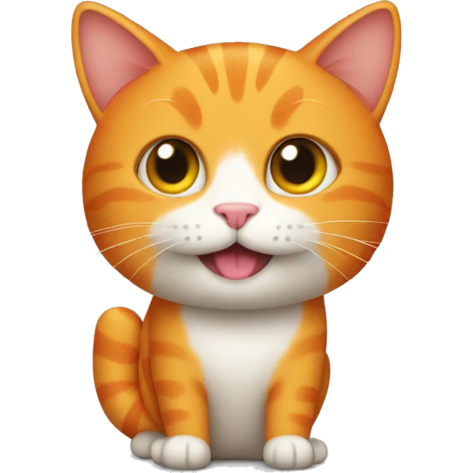 Orange cat holding a mango emoji