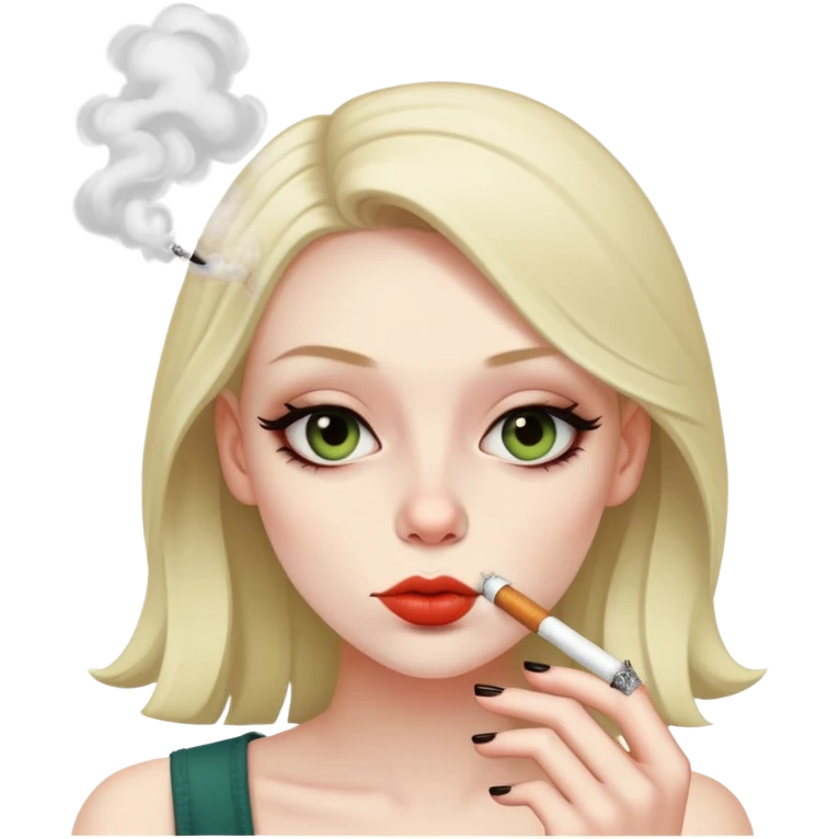 Alt girl smoking blunt emoji