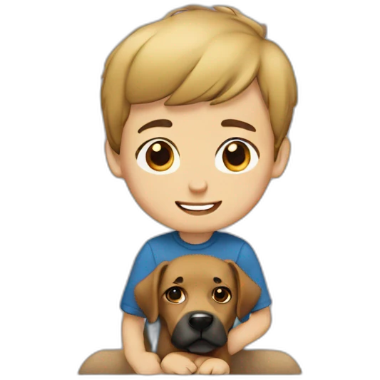 boy with dog emoji