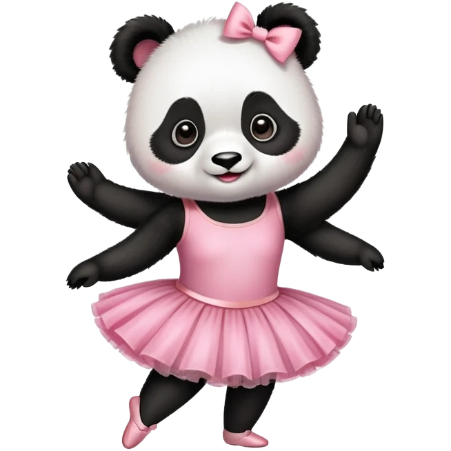Panda in a ballet dress emoji