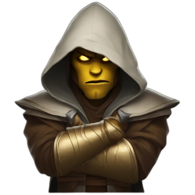 hooded jedi folding arms in world of warcraft emoji