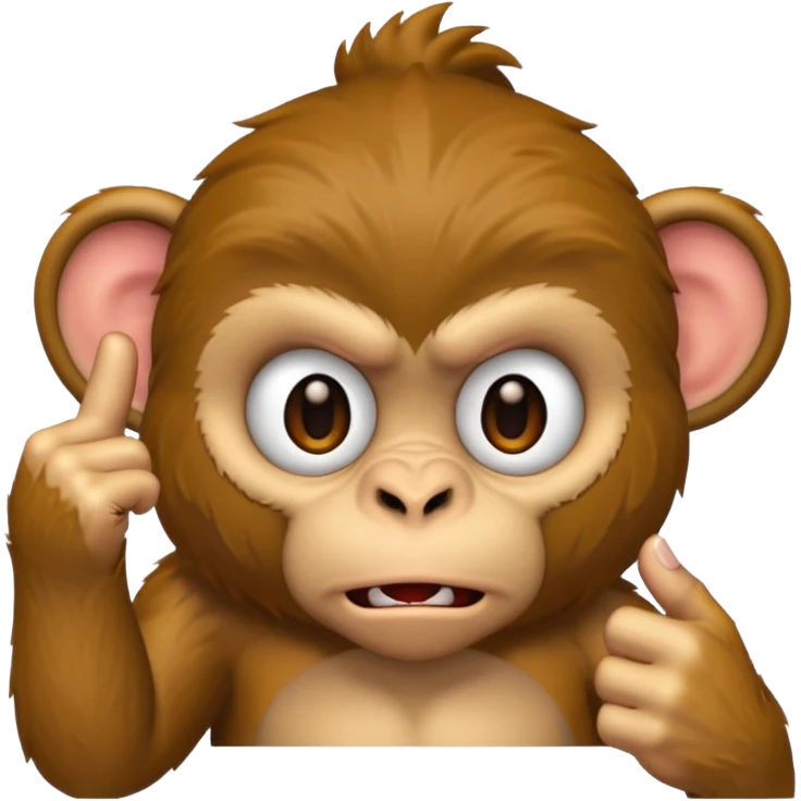 Monkey showing middle finger emoji
