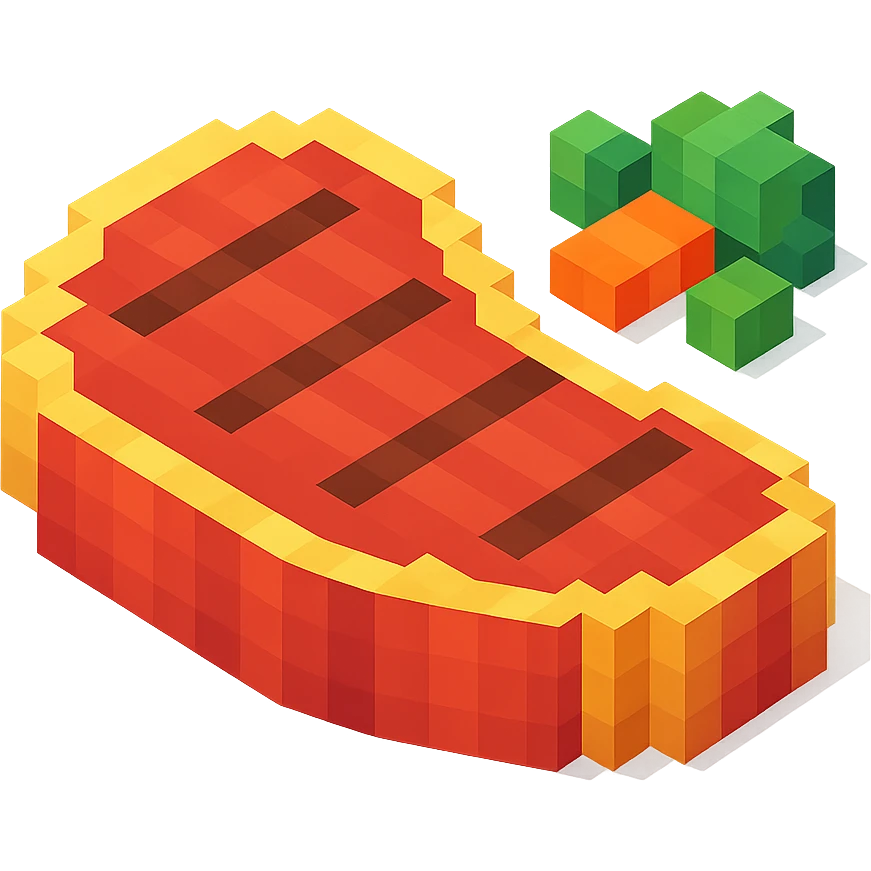 steak with grill marks and a side of vegetables emoji