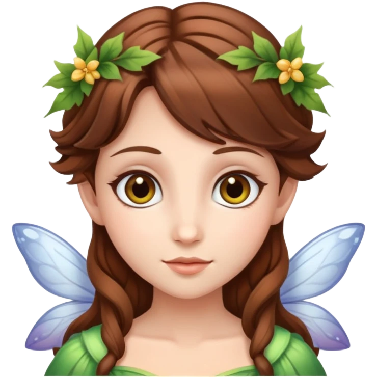 fairy with brown hair hazel eyes emoji