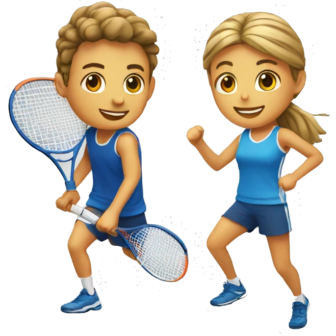 boy padel-tennis player and girl runner emoji