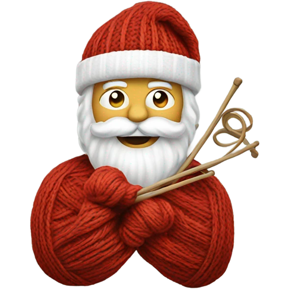 Santa Claus knitting emoji