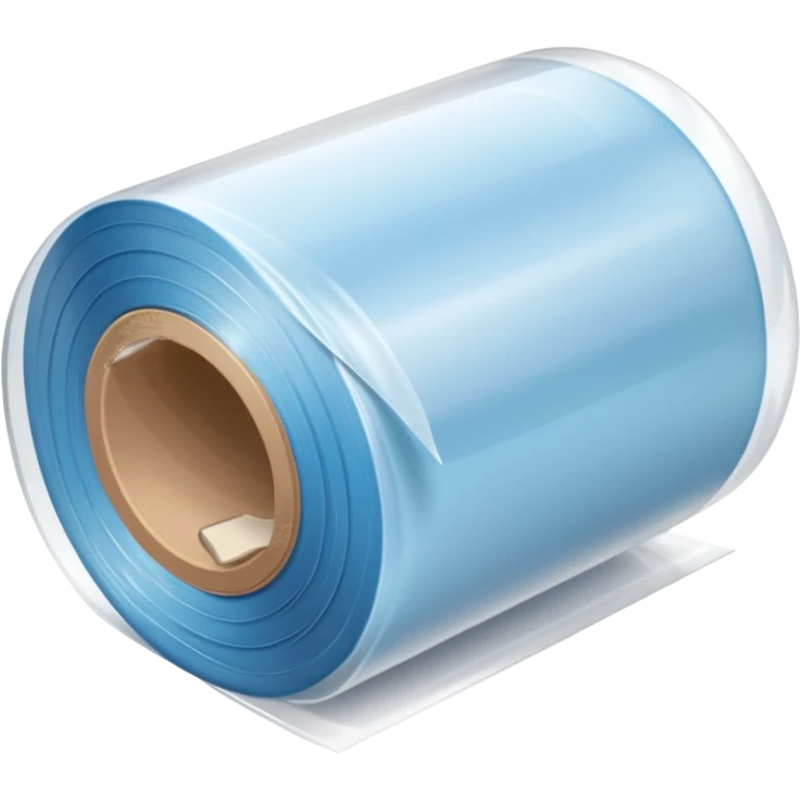 A long thin roll of transparent plastic wrapping, use no other colors  emoji