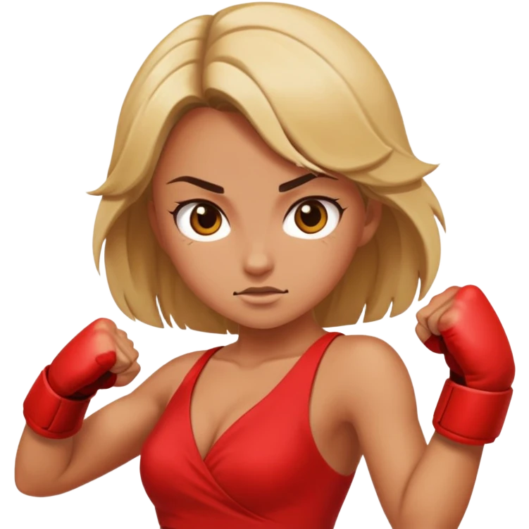 Fighting girl red dress emoji
