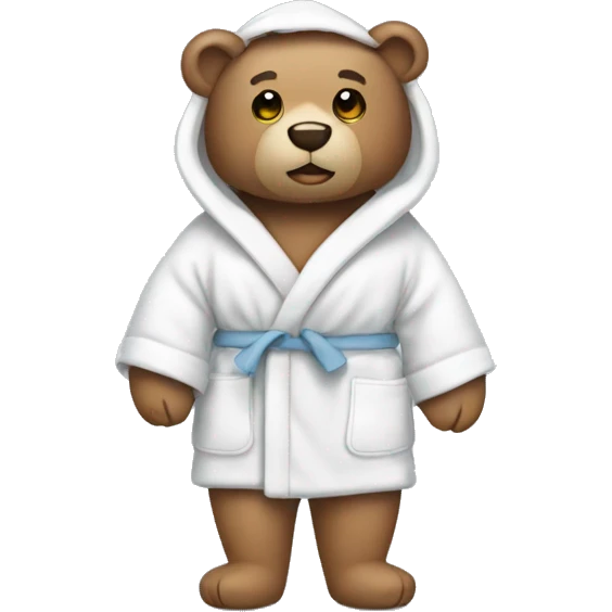A teddy bear wearing a bath robe emoji