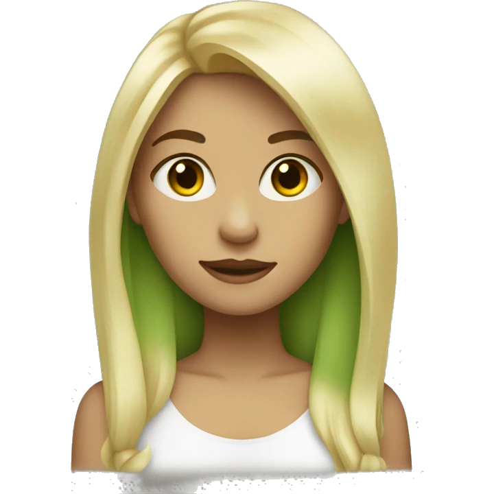 Half green half blonde hair girl emoji