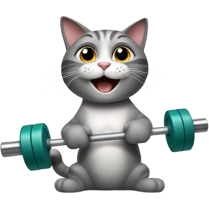 Cat lifting weight emoji