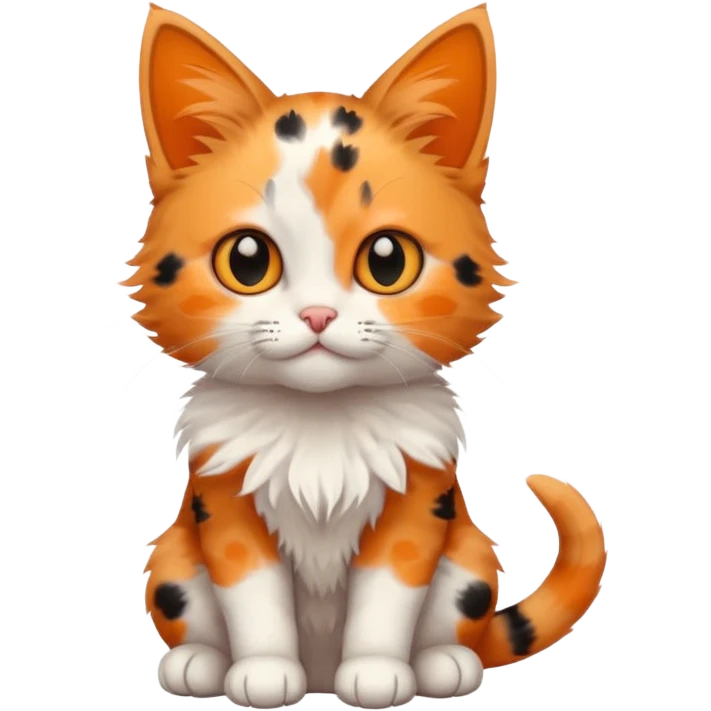 a sitting kitten with spots emoji