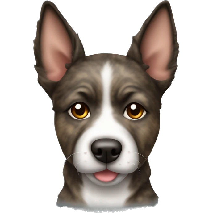 Pointy ears Brindle fluffy Asian dog with brindle fur pointed ears  emoji