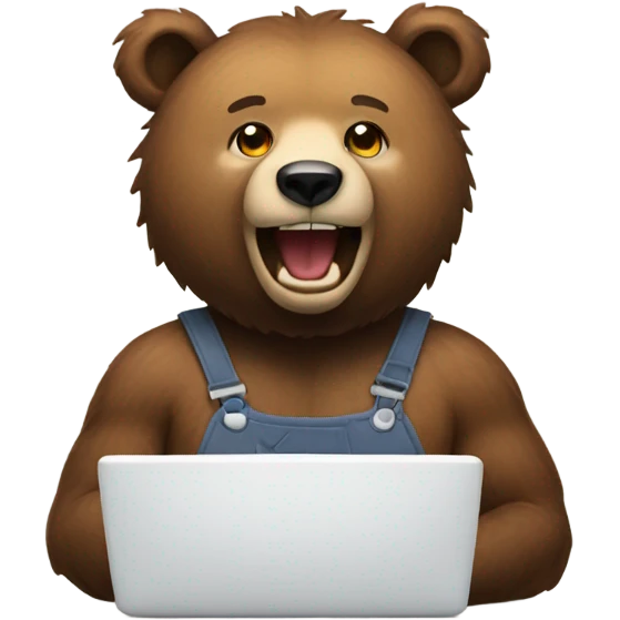 Bear working emoji