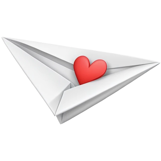 Paper airplane with heart for 'Story of My Life' by One Direction emoji