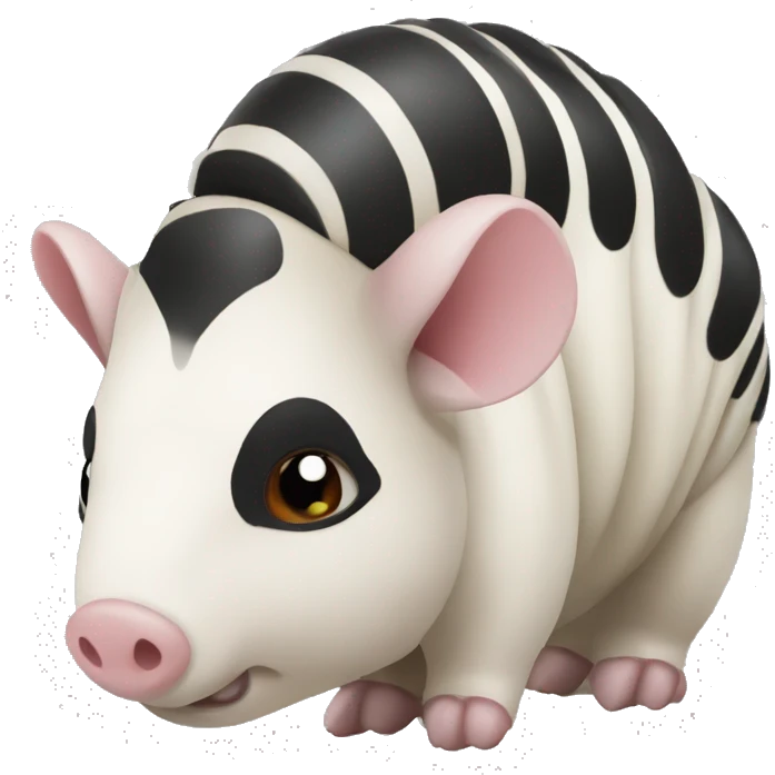 Black and white armadillo pig panda centipede armadillo  emoji