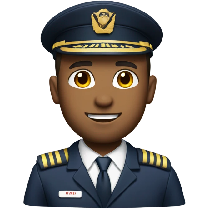 Mixed airline pilot with short beard and a buzz cut emoji