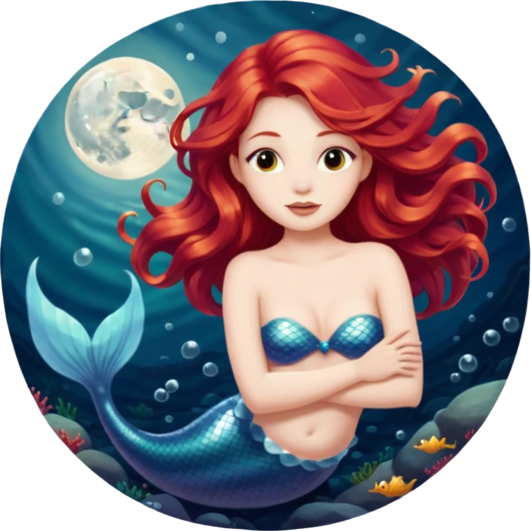 پری دریایی و ماه emoji