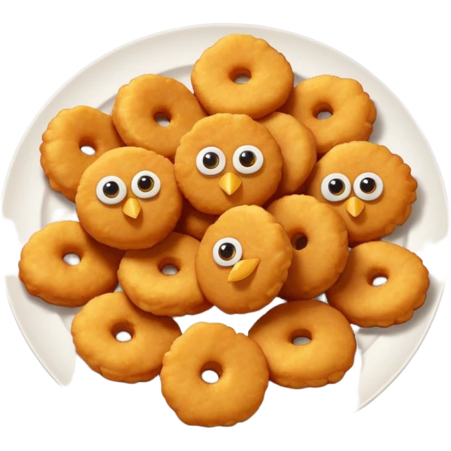 une nuggets avec des yeux emoji
