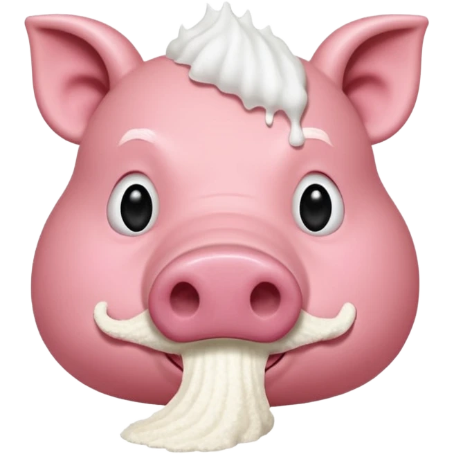 A hog snorting a line of flour  emoji