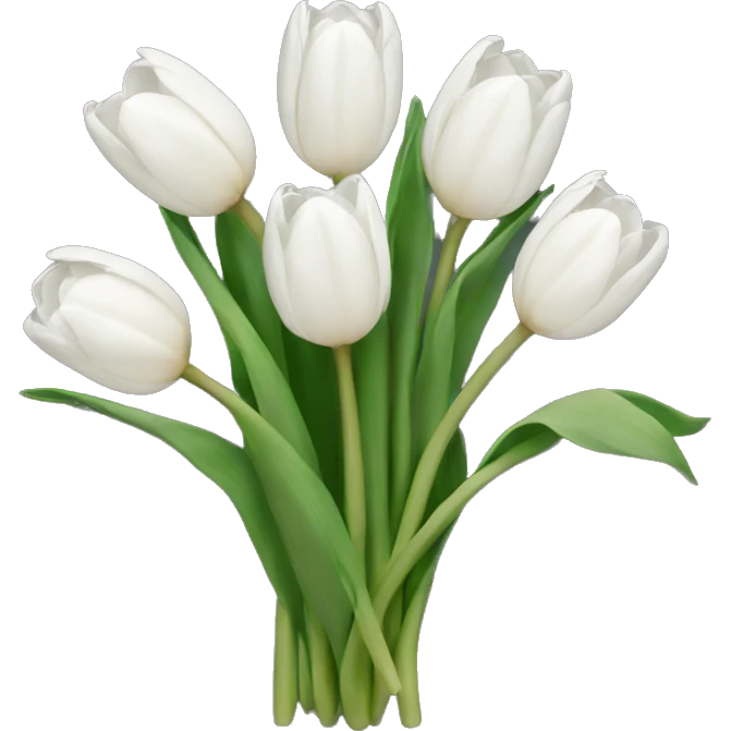 white tulip bouquet  emoji