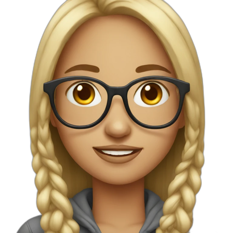 Pretty girl with big glasses emoji