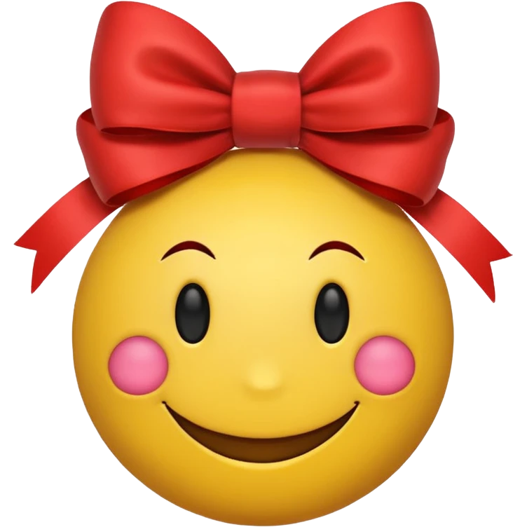A smiley face with a bow on their head emoji