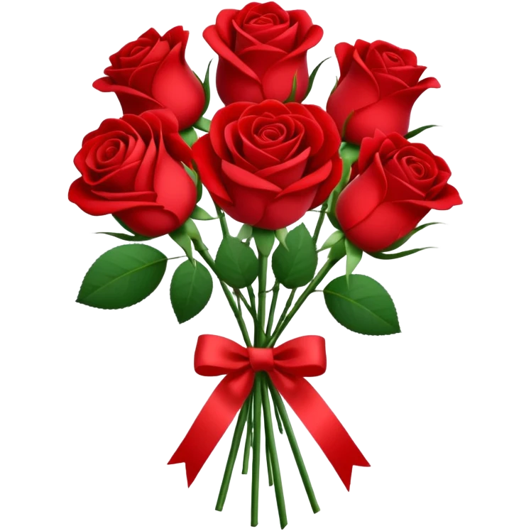 A delicate hand-tied rose bouquet emoji