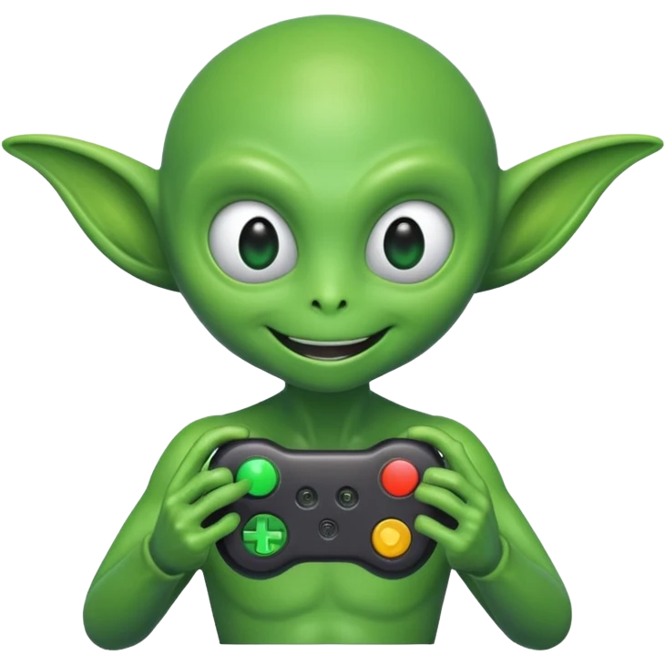 alien with joy stick emoji