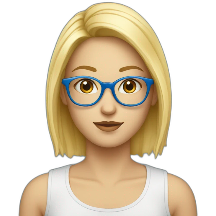 Ado blond yeux bleu avec des lunettes emoji