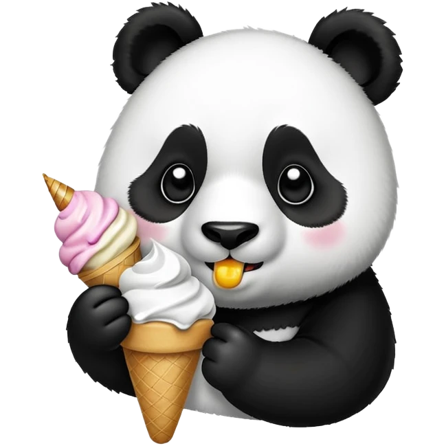 Panda eating ice cream emoji