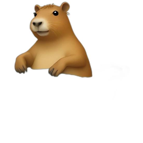 Capybara in a bathtub,holding a Macbook in his paws emoji