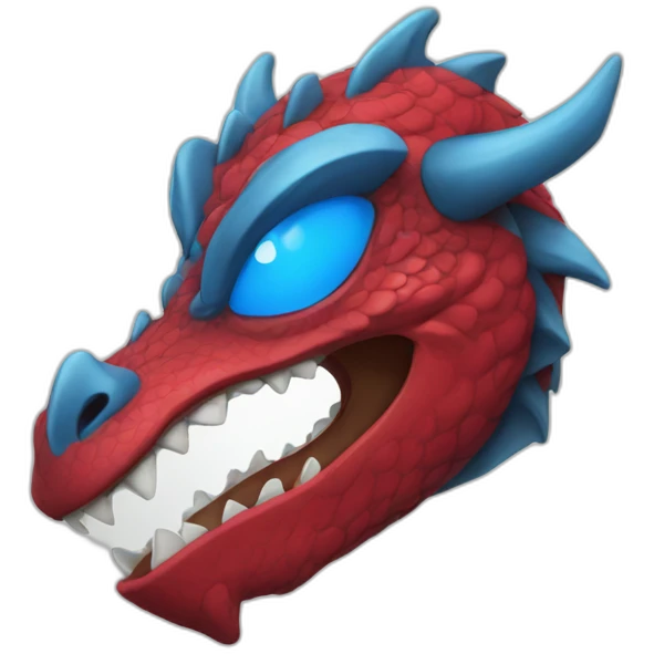 face red dragon with blue eyes emoji