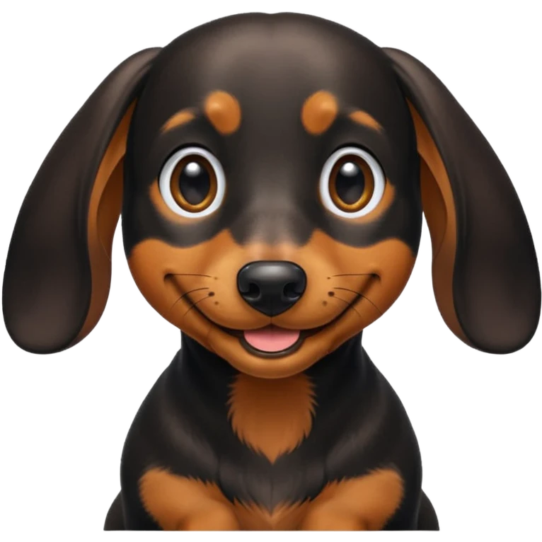 Black and tan dachshund smiling emoji