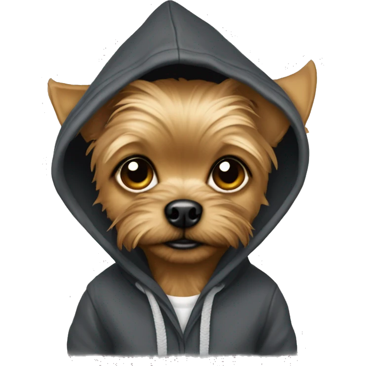 Chorkie with hoodie emoji