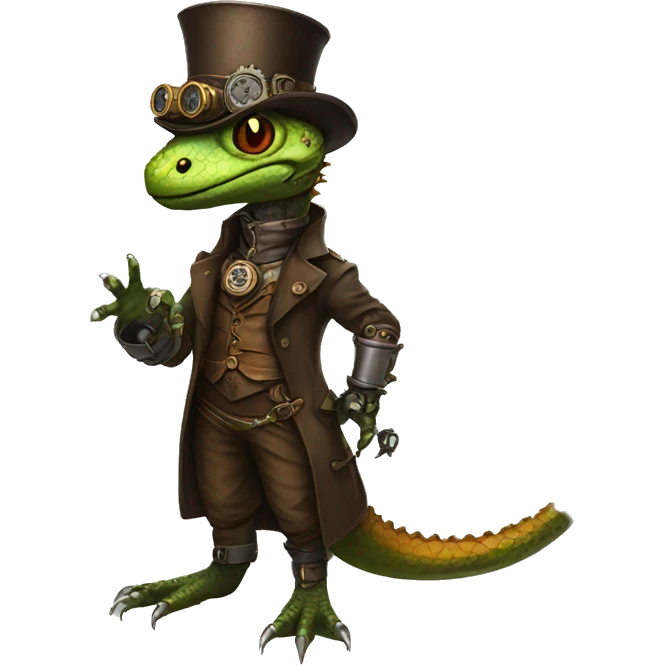 Steampunk reptile full body emoji