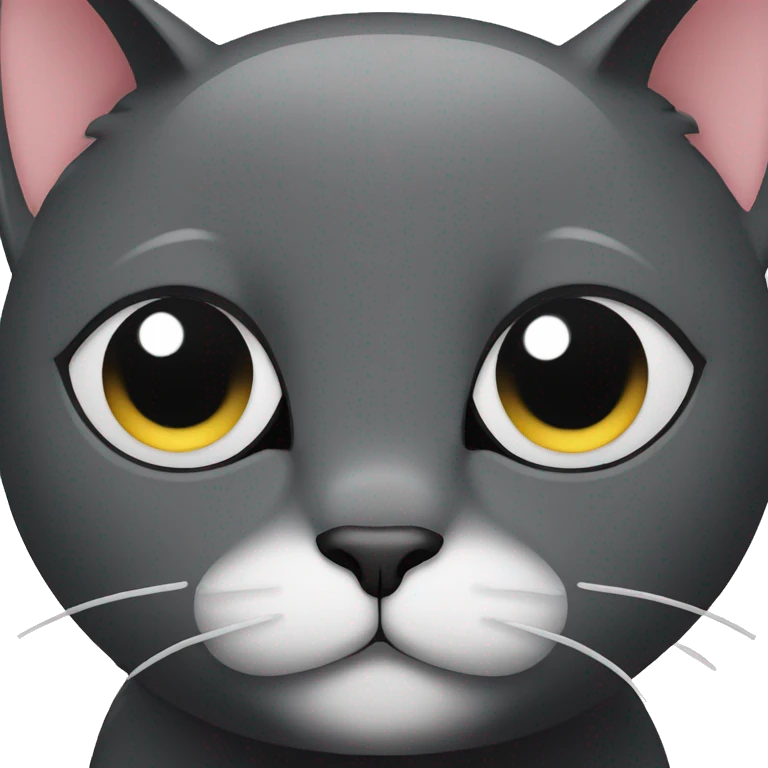 Black cat with a little white on nose and chin emoji