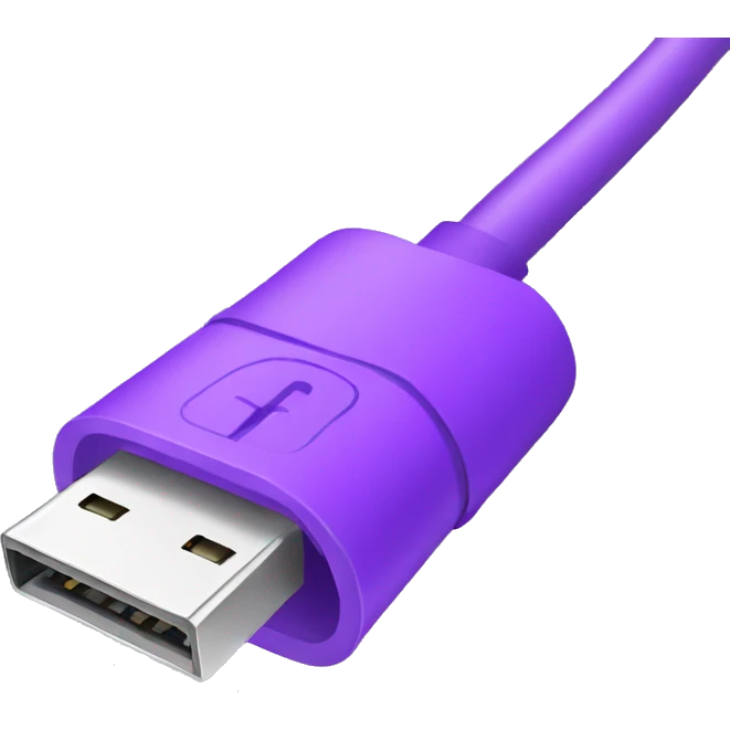 Purple rolled up usb cable emoji