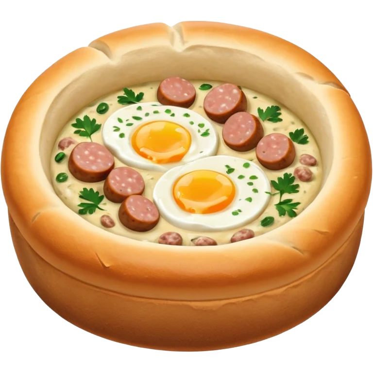 polish zurek soup inside of bread bowl emoji