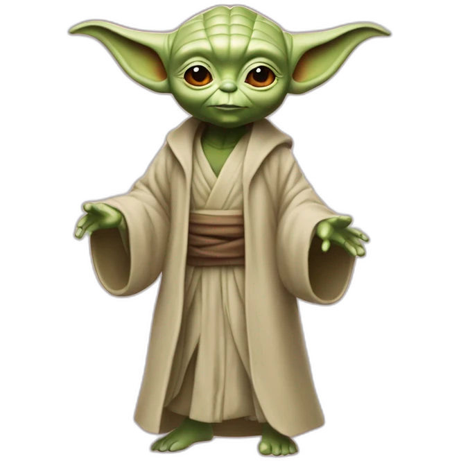 Yoda buvant une Barbie emoji