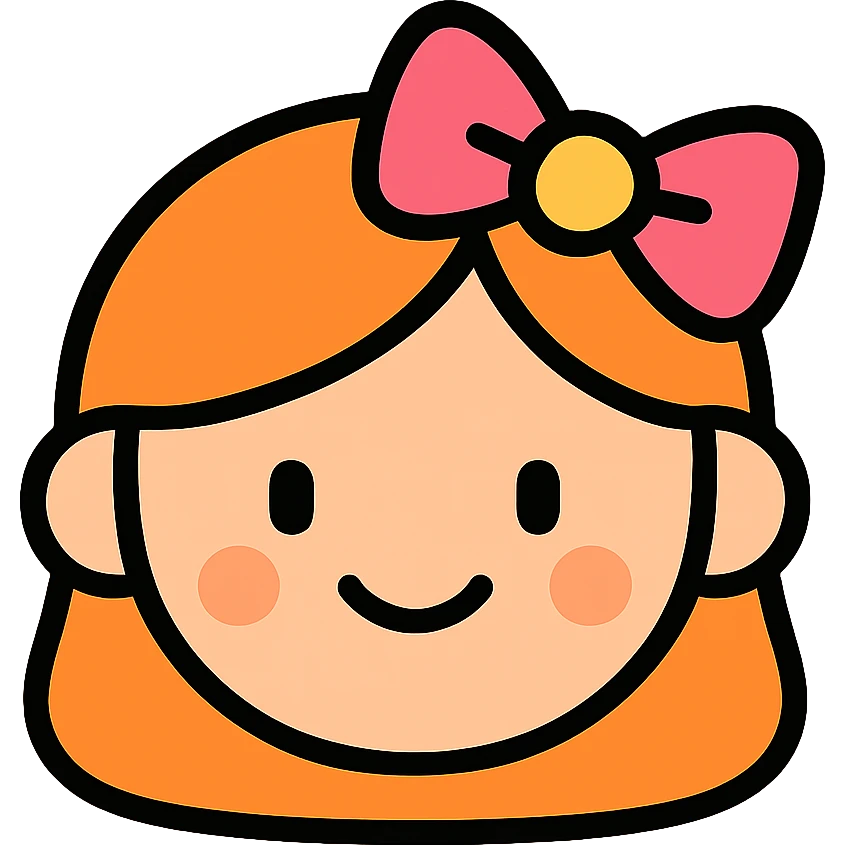 Simple girl face with hair bow emoji