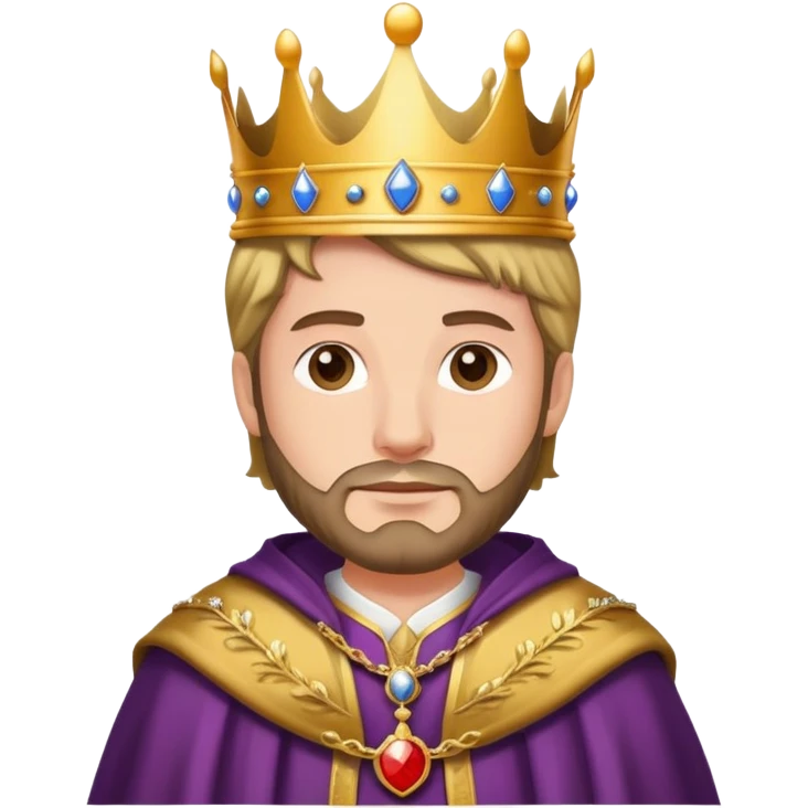 king with crown and royal robe emoji