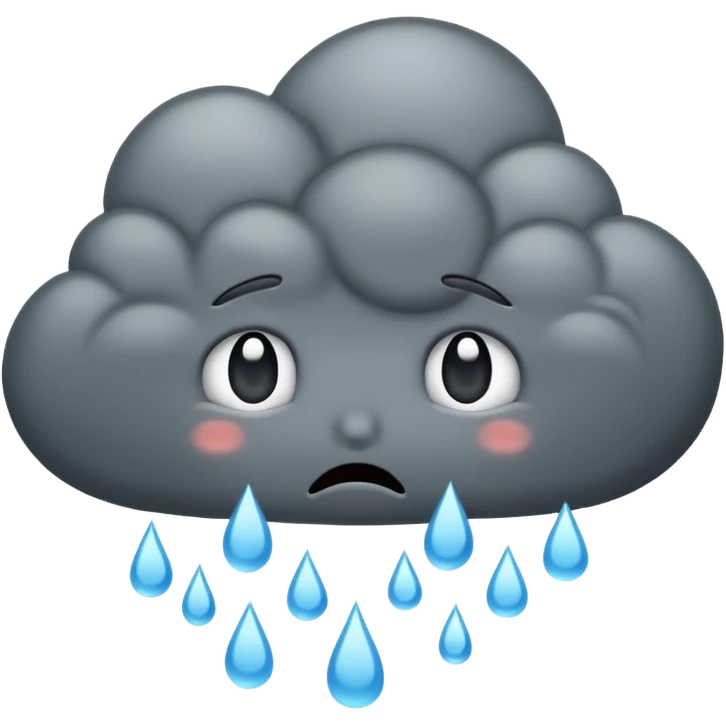 a dark cloud is crying it looks like raining  emoji