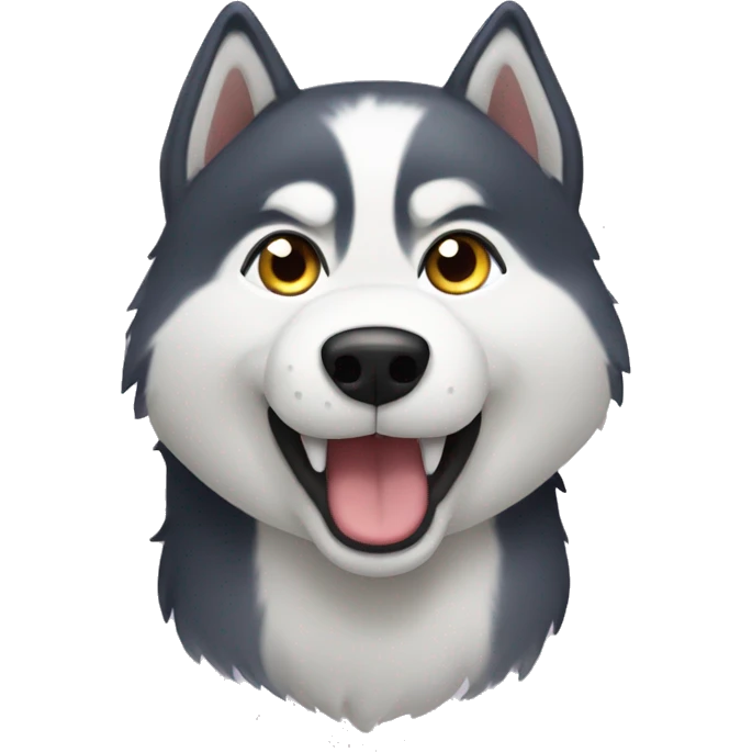 A husky asking for belly rubs emoji