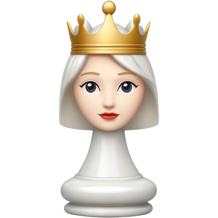 white queen plastic chess pieces emoji