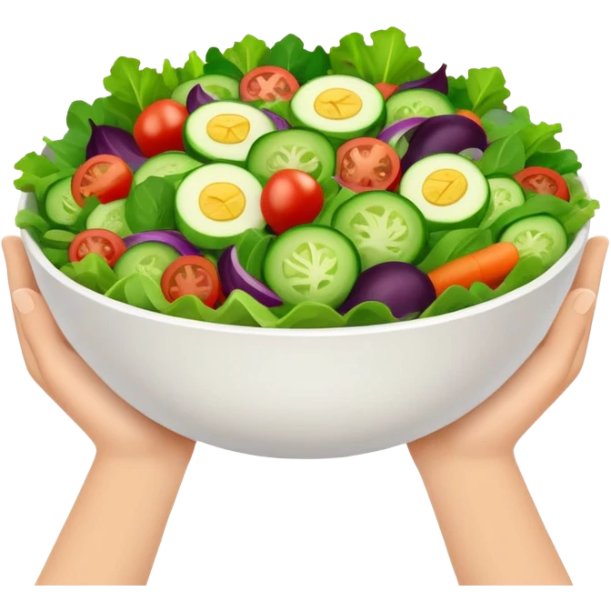 two hands holding a salad bowl emoji